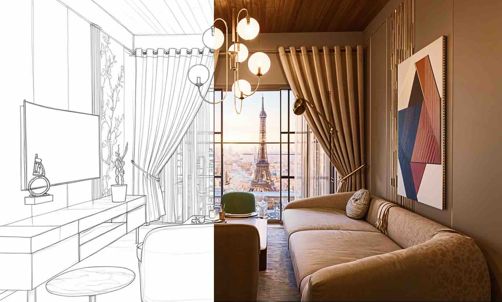 Architecture render preview