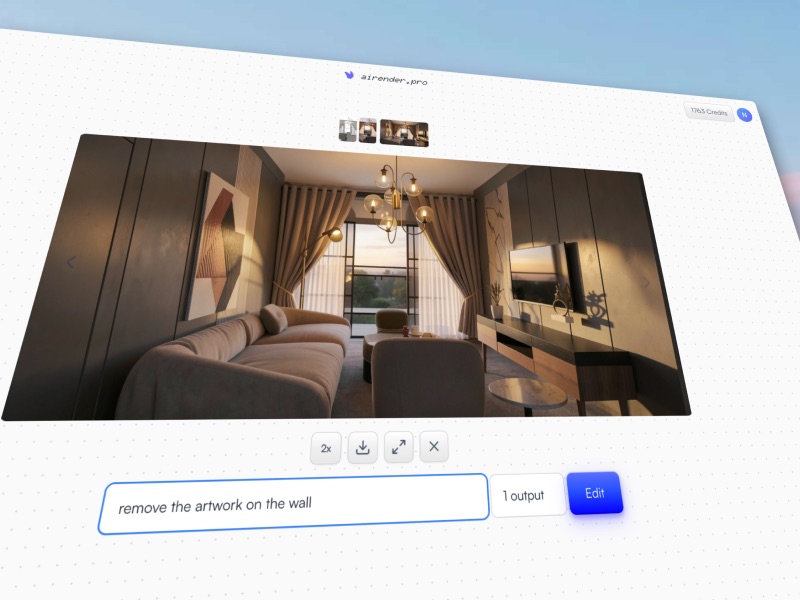 2. Refine renders with edit instructions